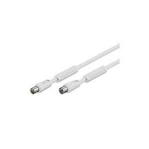 Wentronic Goobay Antennen Anschlusskabel, 100% geschirmt, Ferrite, Weiß, 5 m