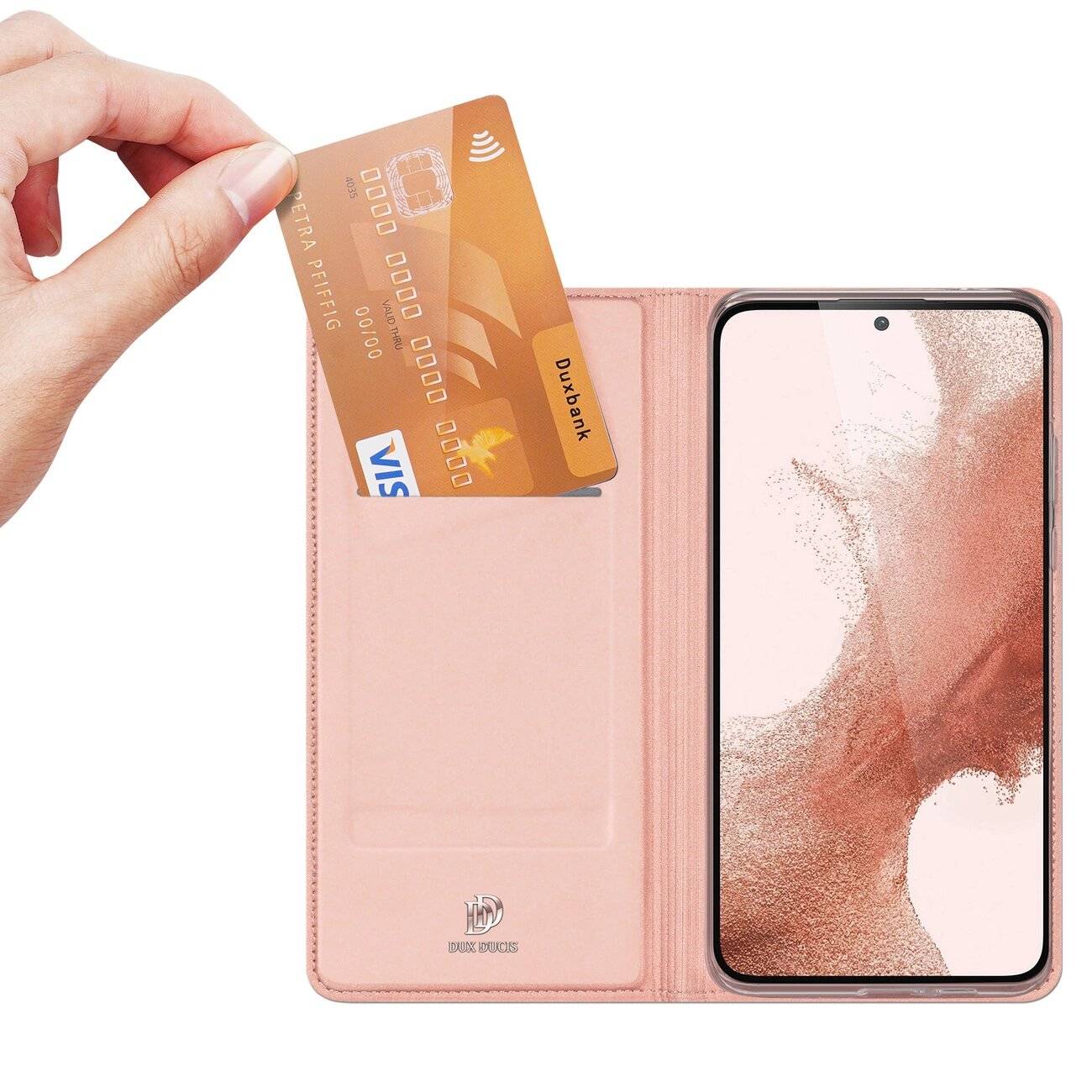 Dux Ducis Skin Pro Hülle Samsung Galaxy S23+ Flip Cover Card Wallet Stand Pink