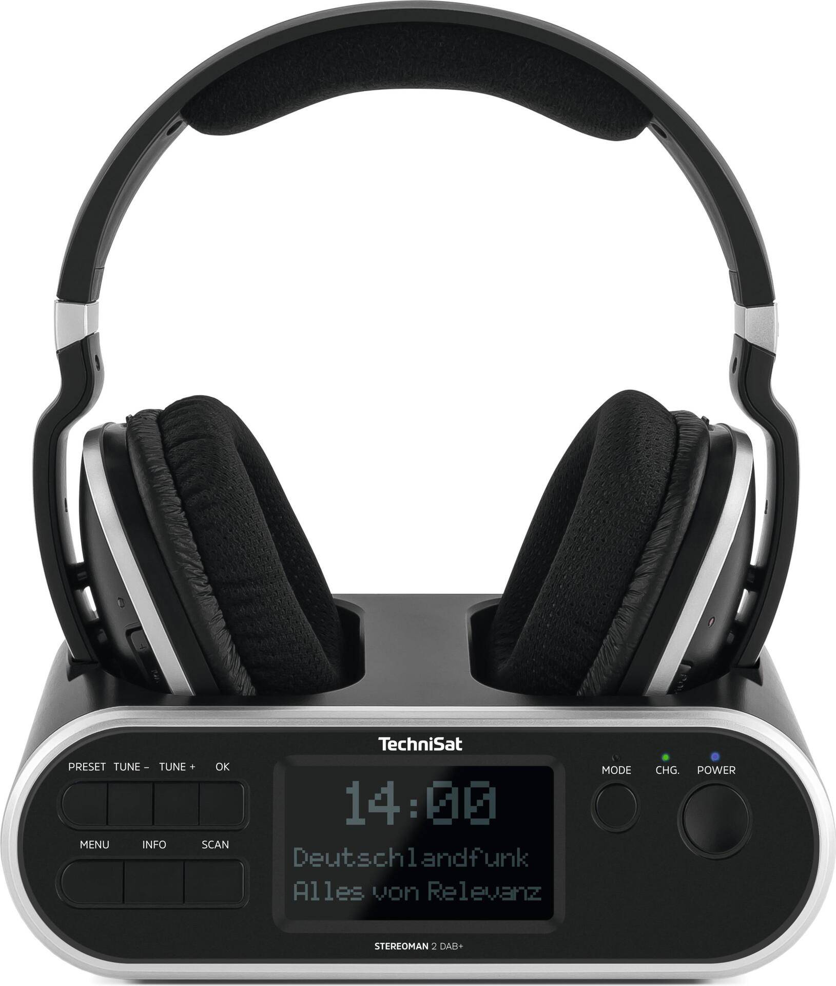 TechniSat StereoMan 2 DAB+ Kopfhörer Verkabelt & Kabellos Kopfband Musik Schwarz (0000/9129)