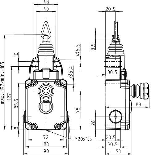 Bernstein Seilzugschalter SRM-A2Z/U1Z-LU-300-E