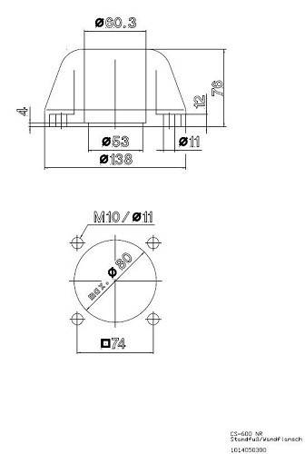 Bernstein Wandflansch/Standfuß 1014050300