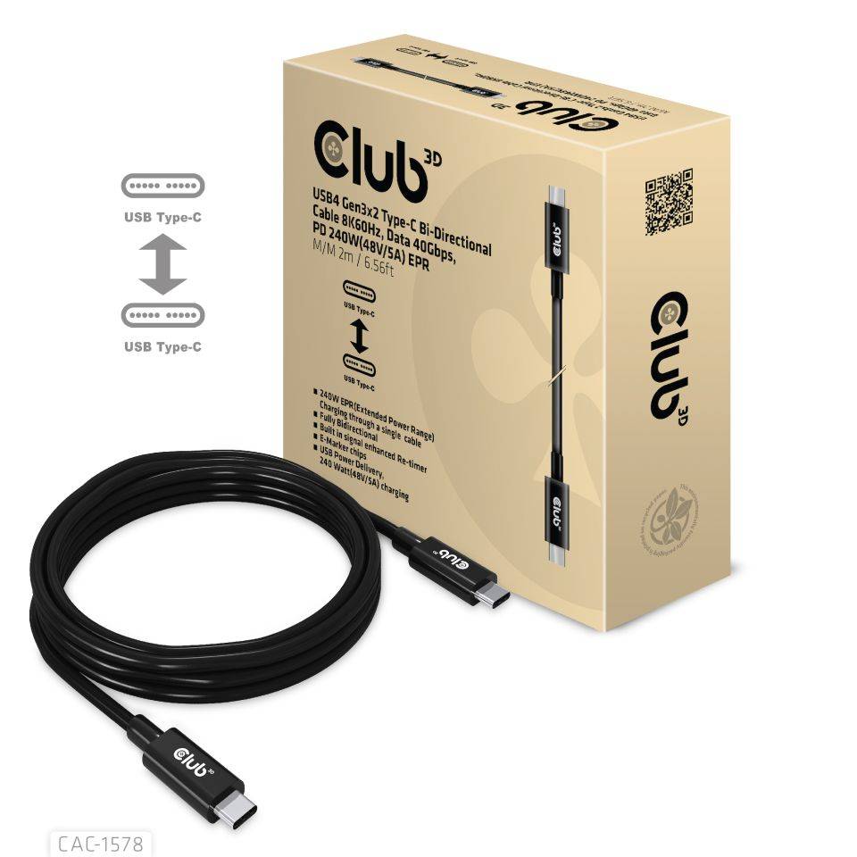 Club 3D USB-Kabel - 24 pin USB-C (M) zu 24 pin USB-C (M)
