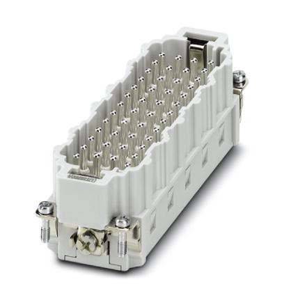 Ein weißer Mehrfach-Steckverbinder mit zahlreichen Metallstiften, entwickelt für komplexe elektronische Schnittstellen und Anwendungen mit hoher Belastung.