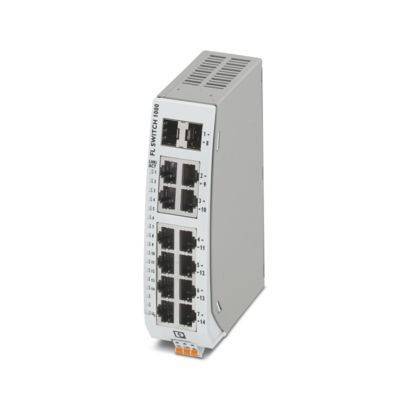 Industrieller Ethernet-Switch mit mehreren Anschlüssen für Netzwerkverbindungen, konzipiert für robuste, leistungsstarke Kommunikationssysteme.