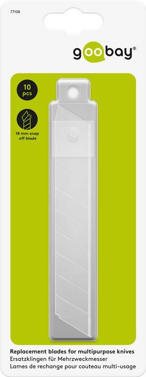 goobay Ersatzklingen für Mehrzweckmesser 18 mm (10 Stück)