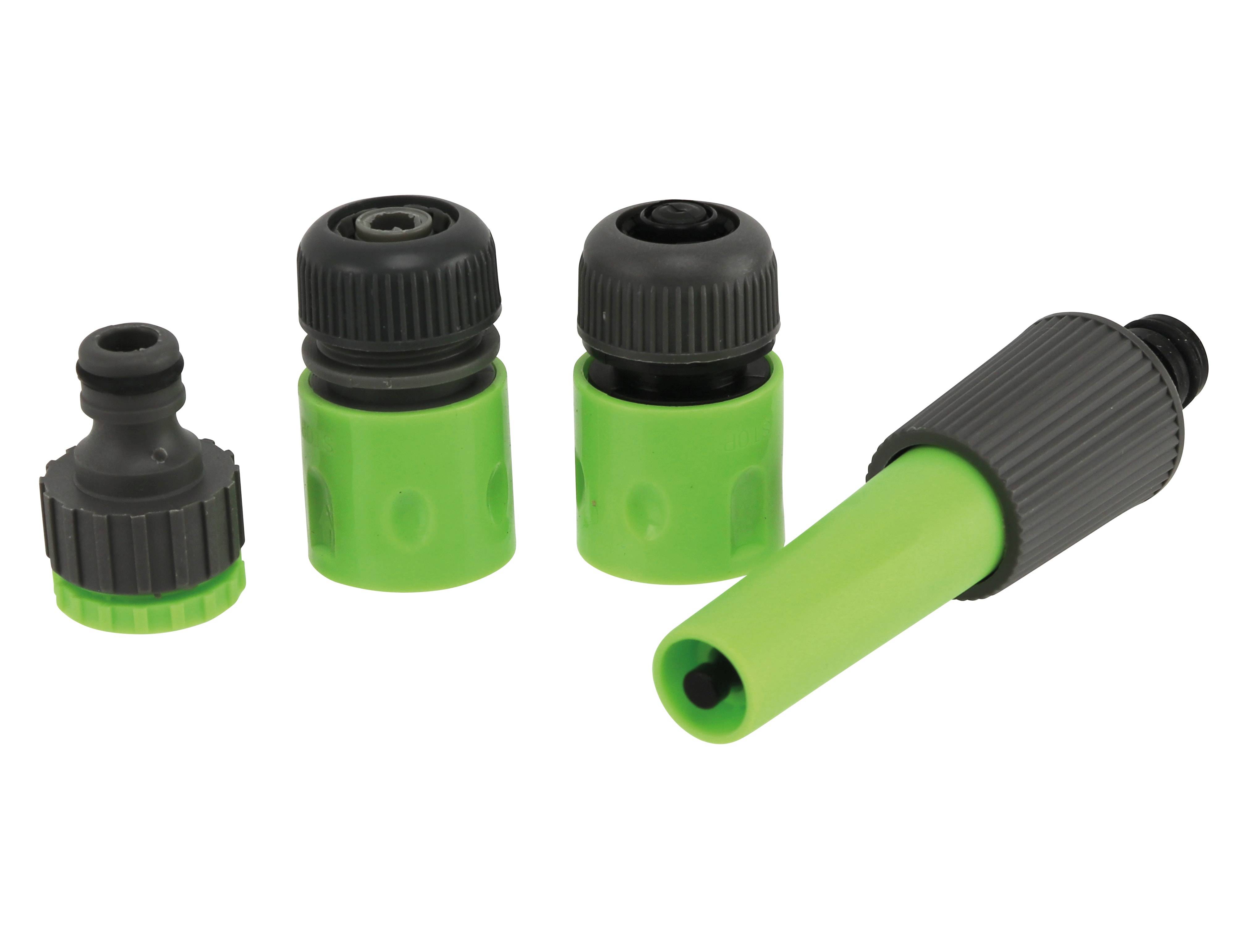 KINZO Gartenschlauch-Anschlussset 4-teilig 1,2", inklusive Düse