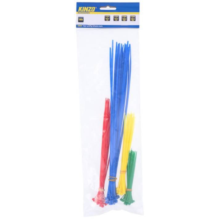 100 x Kabelbinder bunt 100-300mm PVC