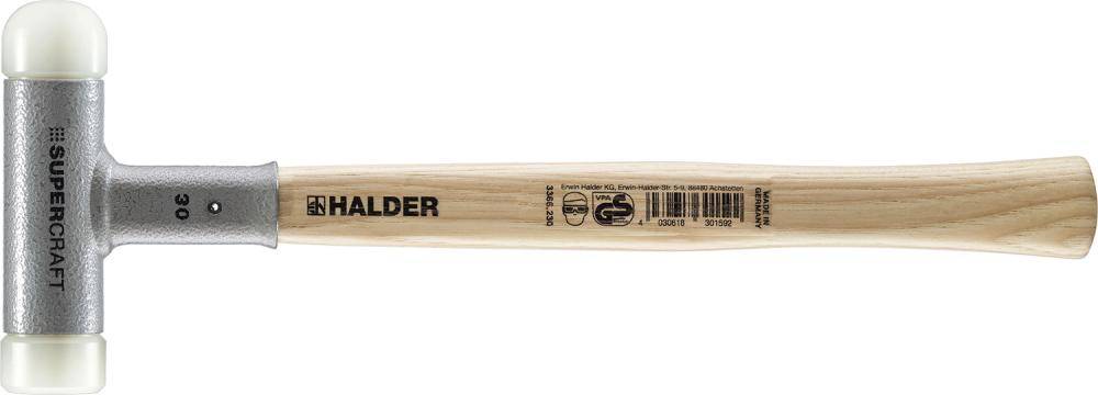 Schonhammer SUPERCRAFT 30mm m. 1 abger. Kopf rückschlagfrei HALDER