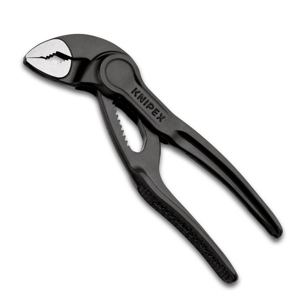 87 00 100 KNIPEX Cobra XSOptimale Zugänglichkeit bei engsten Platzverhältnissen besonders kompakte Bauform, sehr schlanker Kopf. Einhändige Feinver
