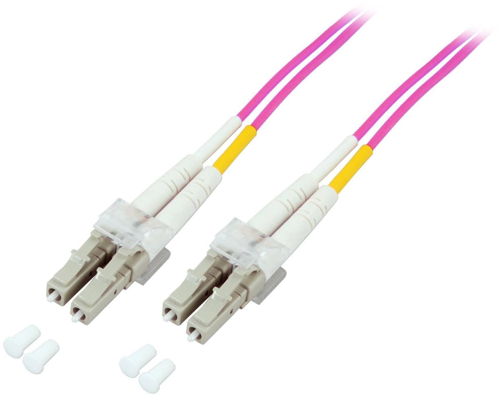Jetrics jetfiber-LC-LC-OM4-5, LWL Patchkabel, Duplex Jumper, LC-LC 50/125µ, OM4, LSZH, erika violett, 2.0mm, 5m