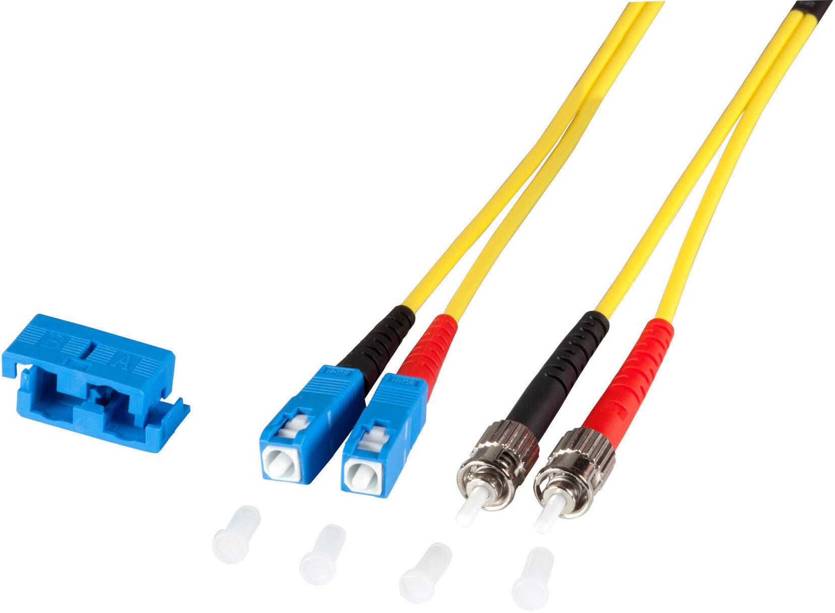 Jetrics jetfiber-SC-ST-OS2-5, LWL Patchkabel, Duplex Jumper, SC-ST 9/125µ, OS2, LSZH, gelb, 3.0mm, 5m
