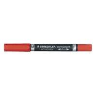 10 STAEDTLER Lumocolor duo Permanentmarker rot 0,6