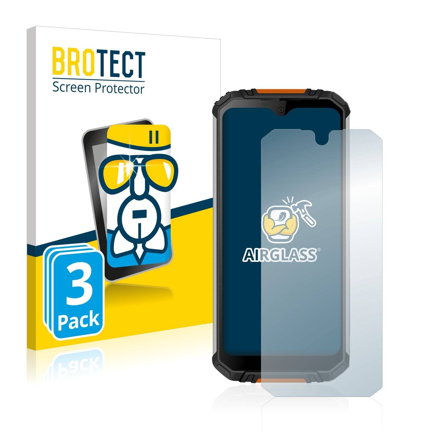3x BROTECT AirGlass Schutzglas Folie für Oukitel