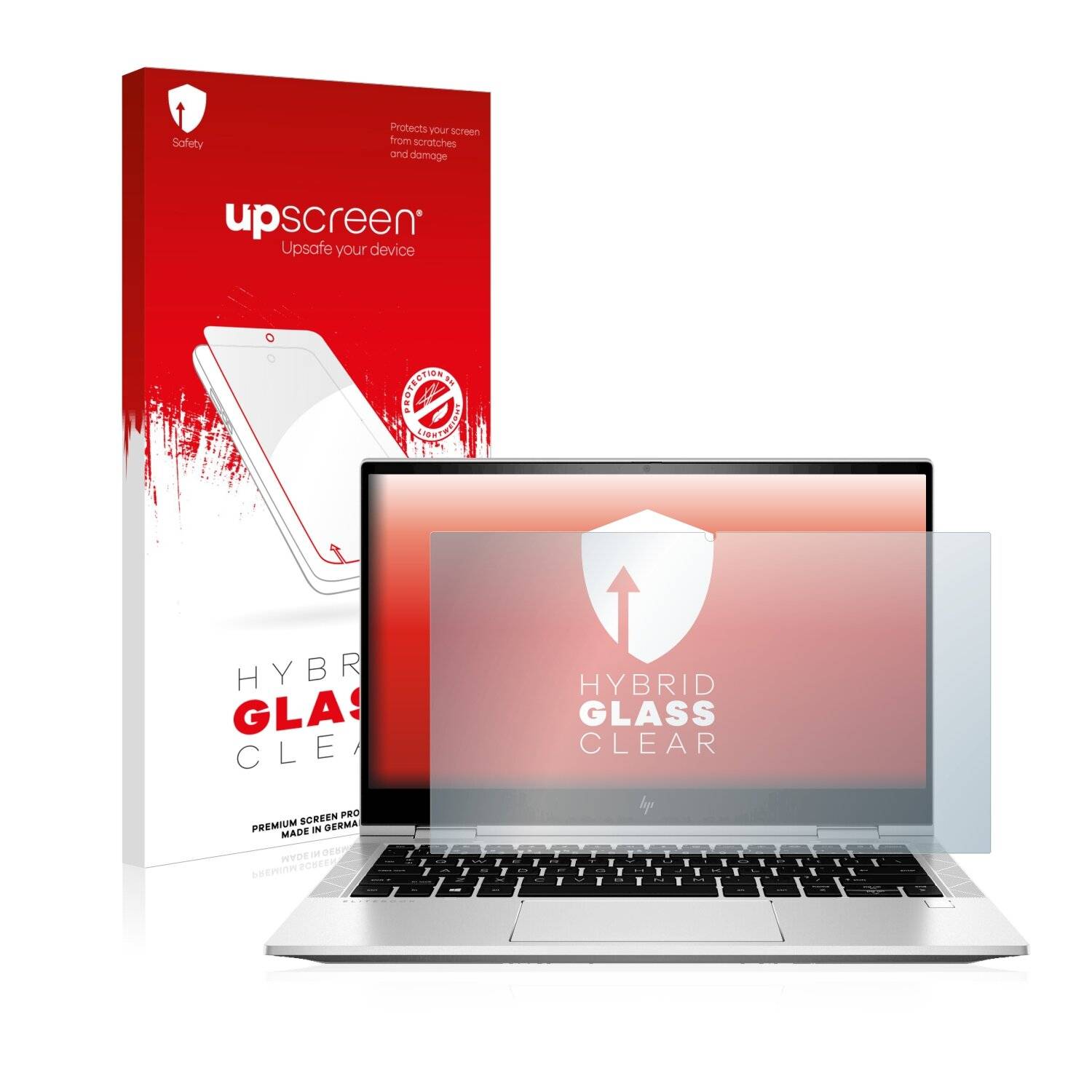 upscreen Hybrid Glass Clear Premium Schutzglas Folie für HP EliteBook x360 830