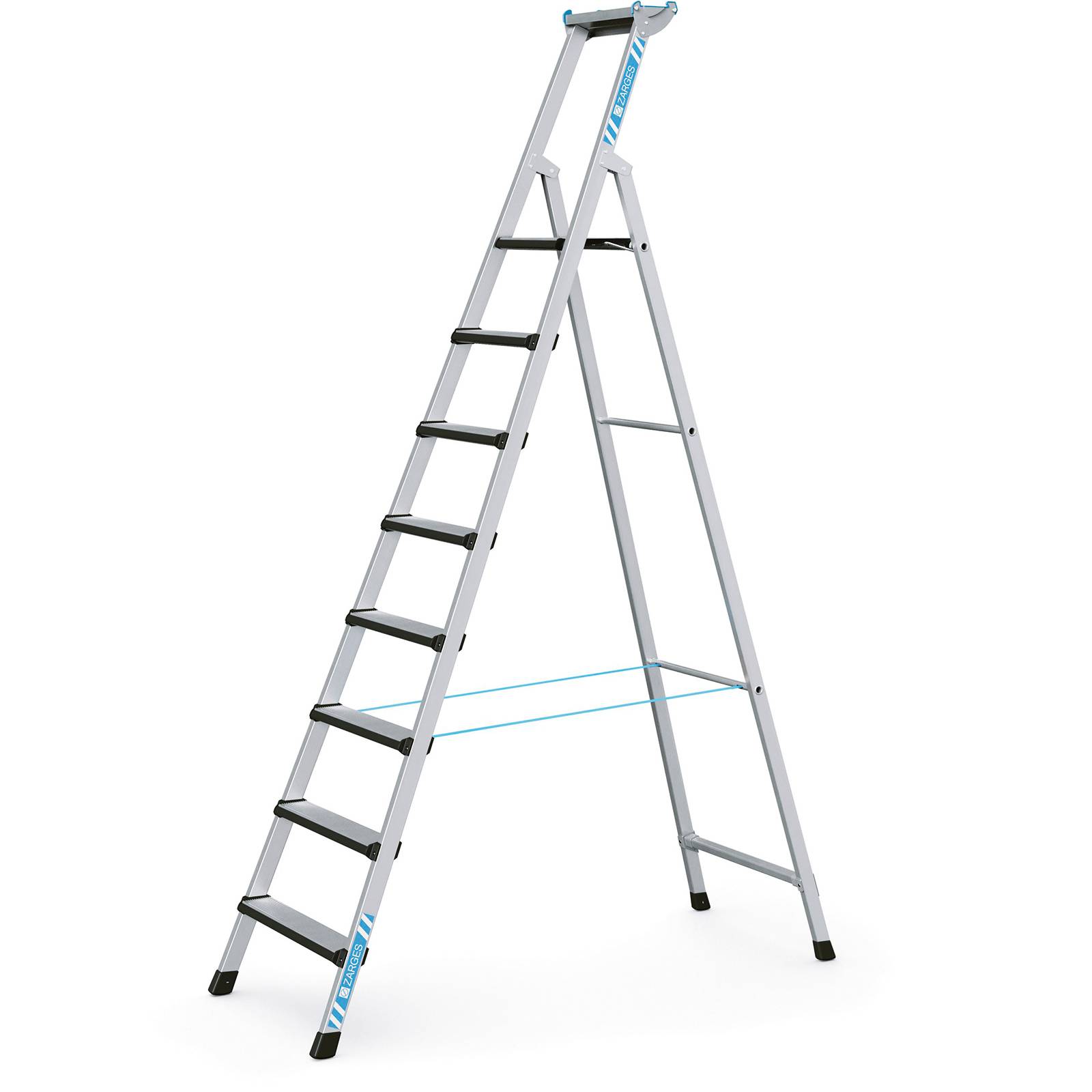 Zarges Comfortstep S gebördelte Stehleiter mit gepolsterter Stufen-Vorderkante 8 Stufen