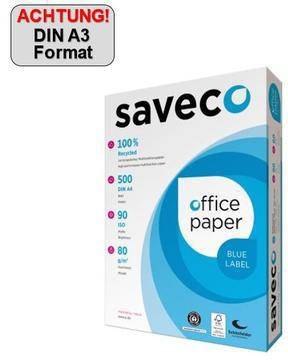 Saveco Kopierpapier Blue Label 100000010 A3 80g ISO 90 500Bl.