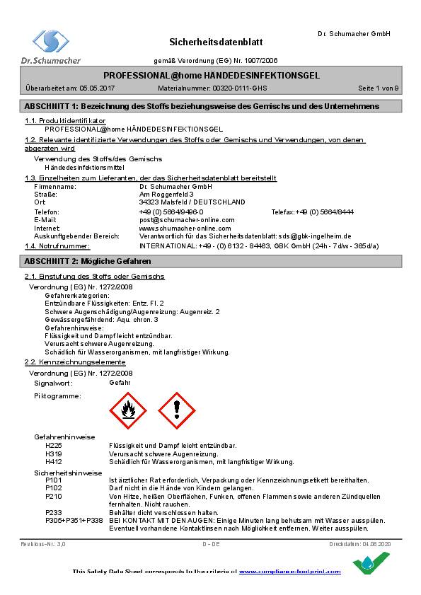 Dr. Schumacher Händedesinfektion Prof@Home 01-451-0005 50 ml