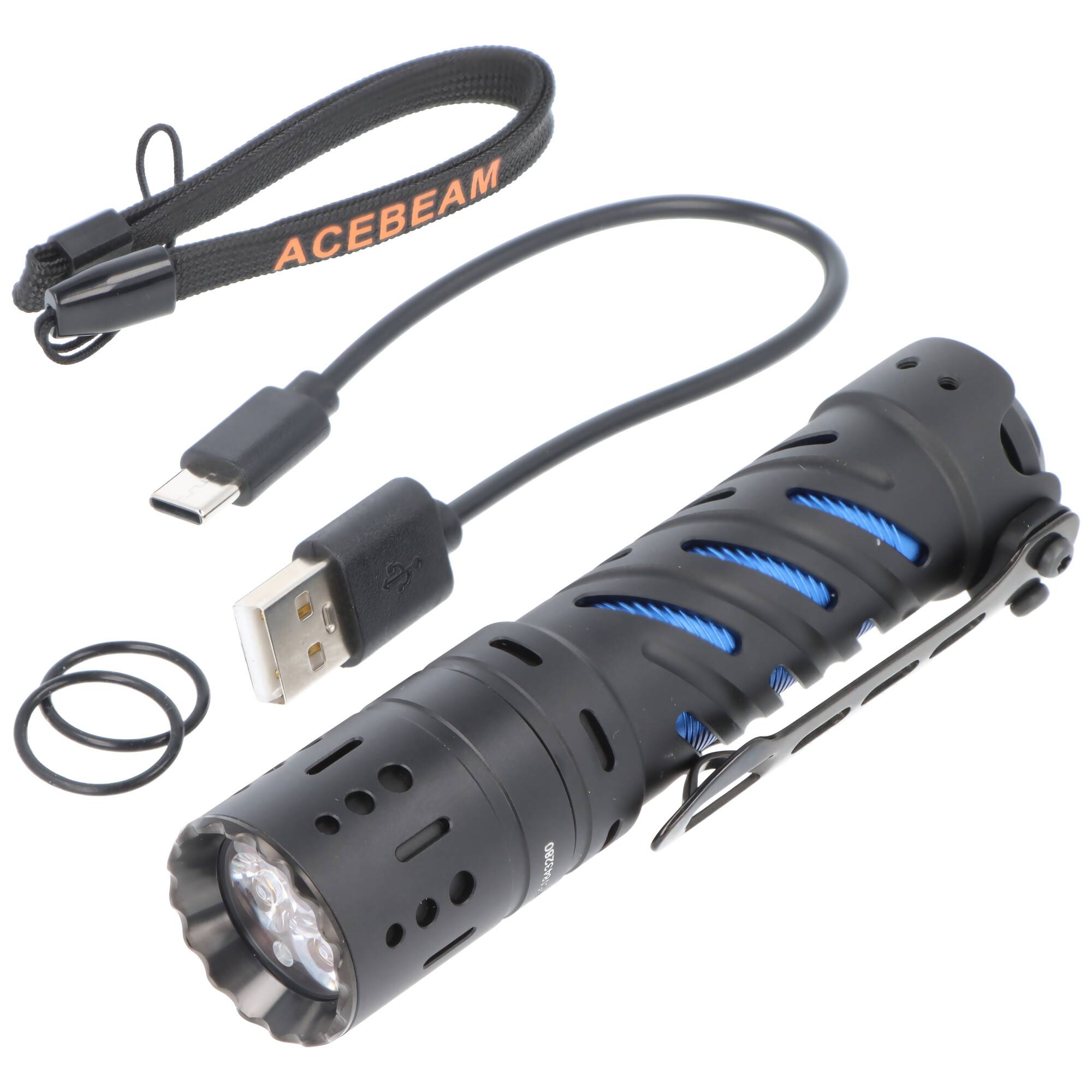 AceBeam E70 Mini LED-Taschenlampe mit 2.000 Lumen, CRI90+, inklusive Akku