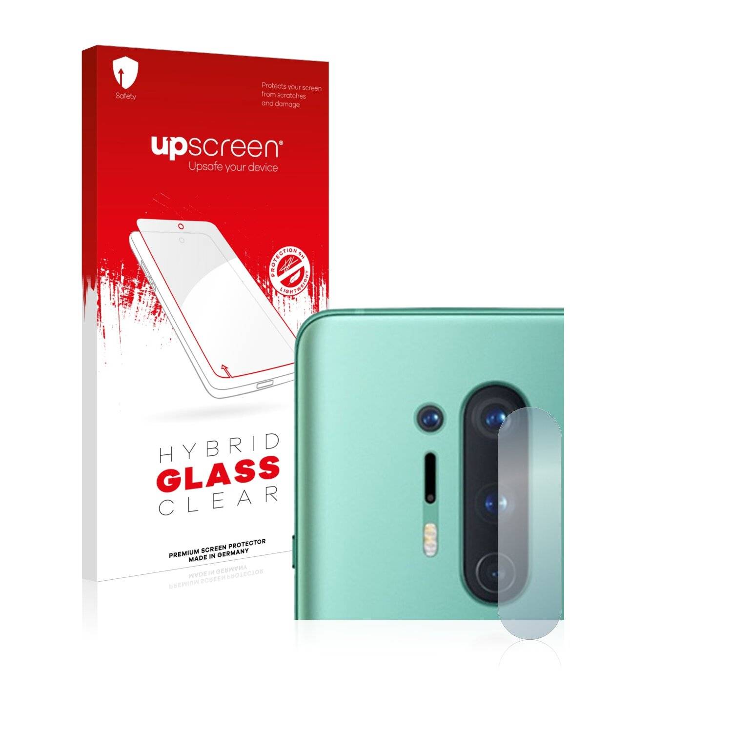 upscreen Hybrid Glass Clear Premium Schutzglas Folie für OnePlus 8 Pro (NUR