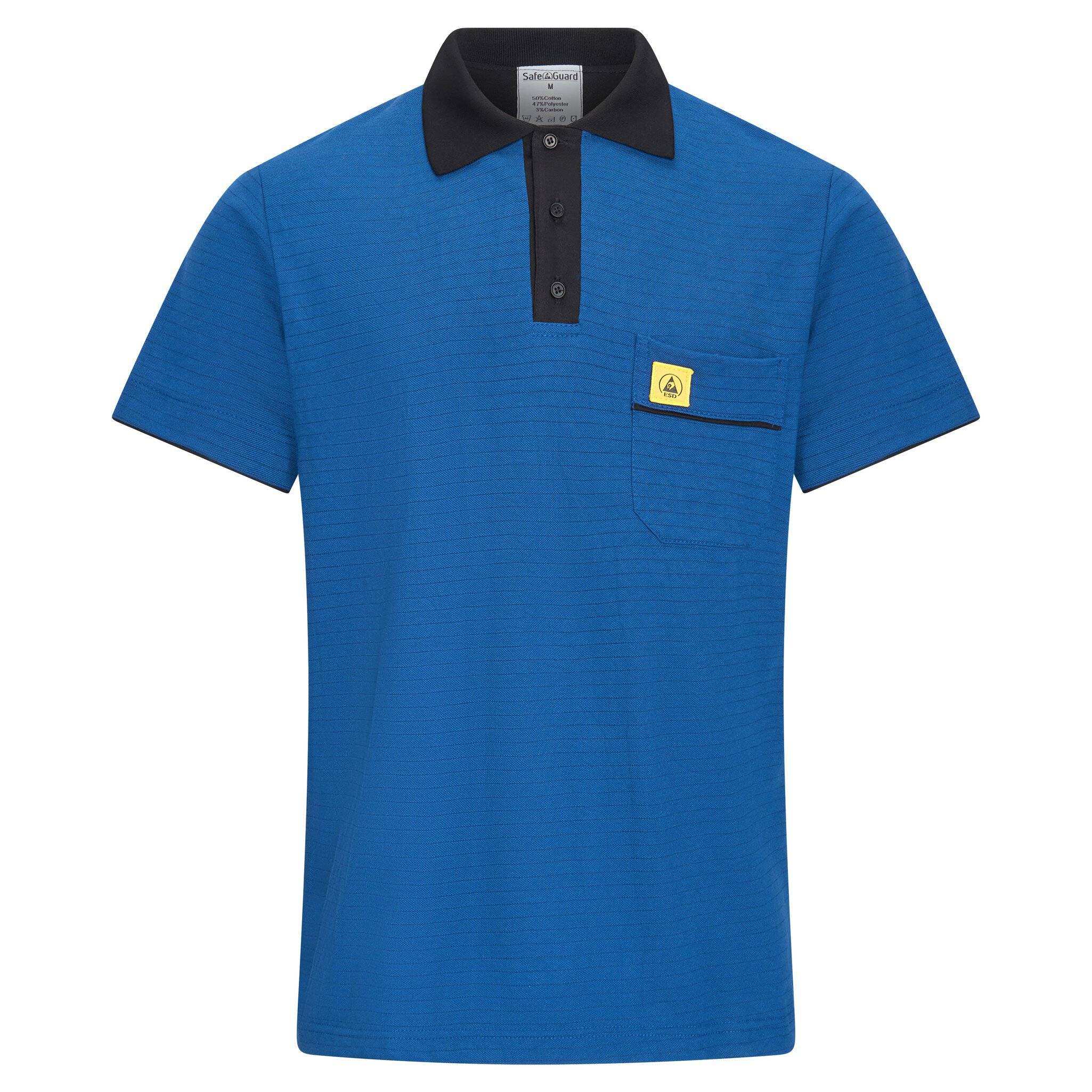 ESD-Poloshirt PRO PLUS, 210g/m², royalblau/schwarz, 3XL