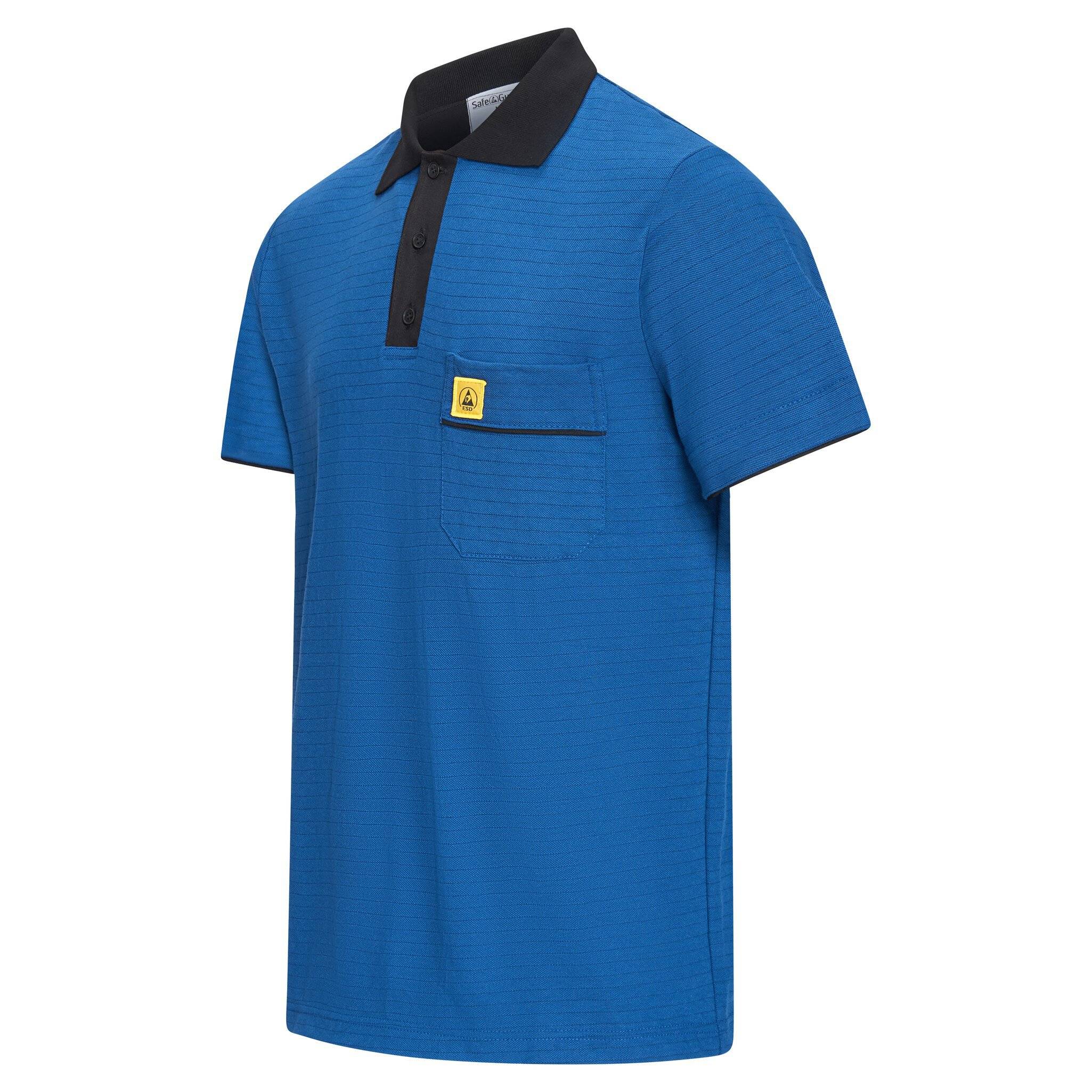 ESD-Poloshirt PRO PLUS, 210g/m², royalblau/schwarz, 3XL