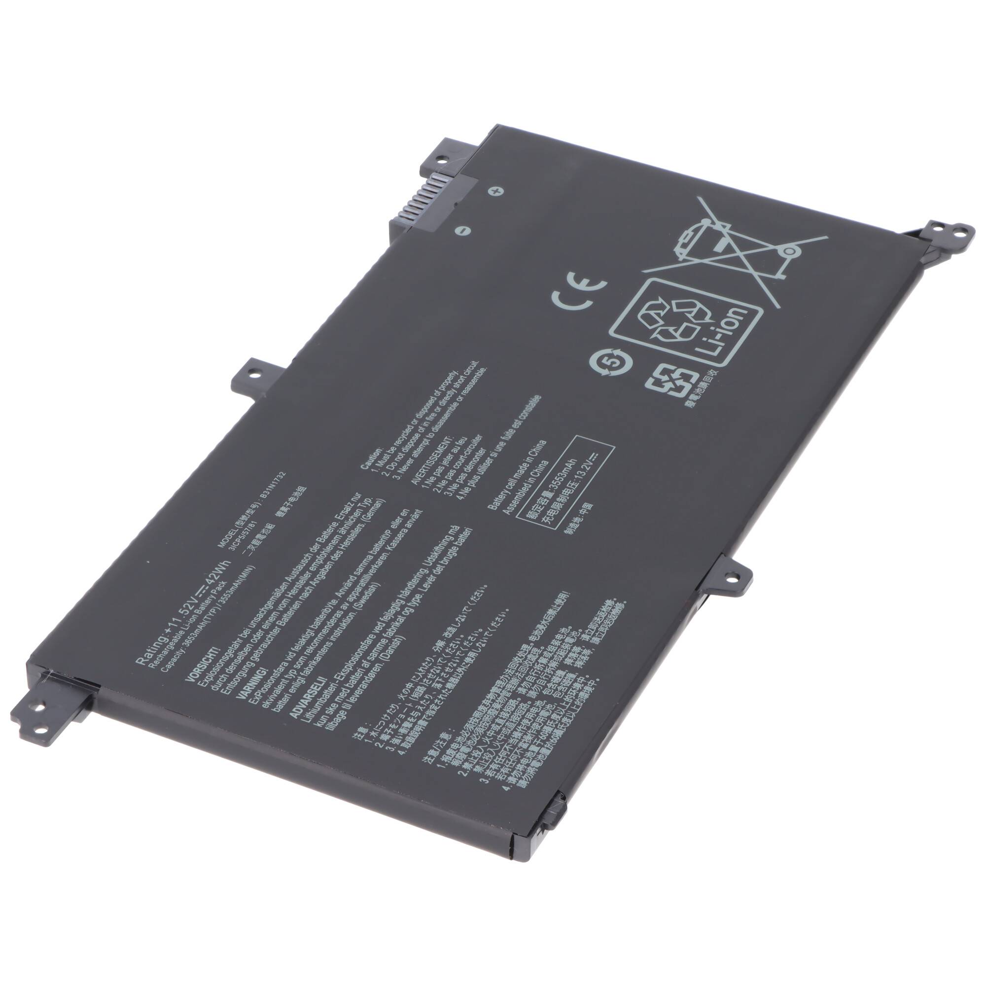 Akku passend für ASUS Vivobook S14 S430FN, B31N1732, Li-Polymer, 11,52V, 3645mAh, 42Wh