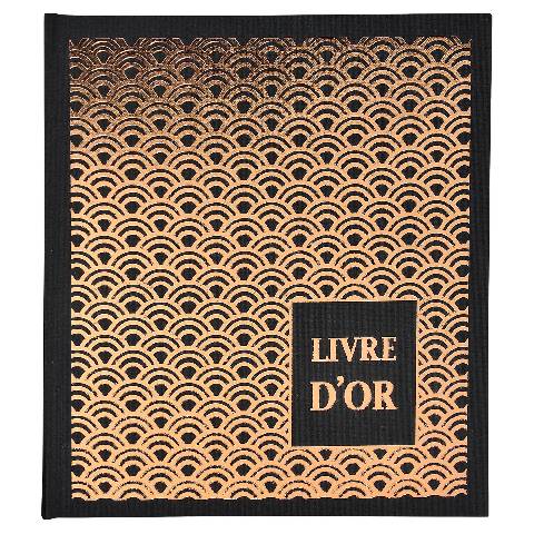 Exacompta 2x Gästebuch PALMYRE 140 Seiten Kanten in Gold 21x19 cm Sortiert 951E