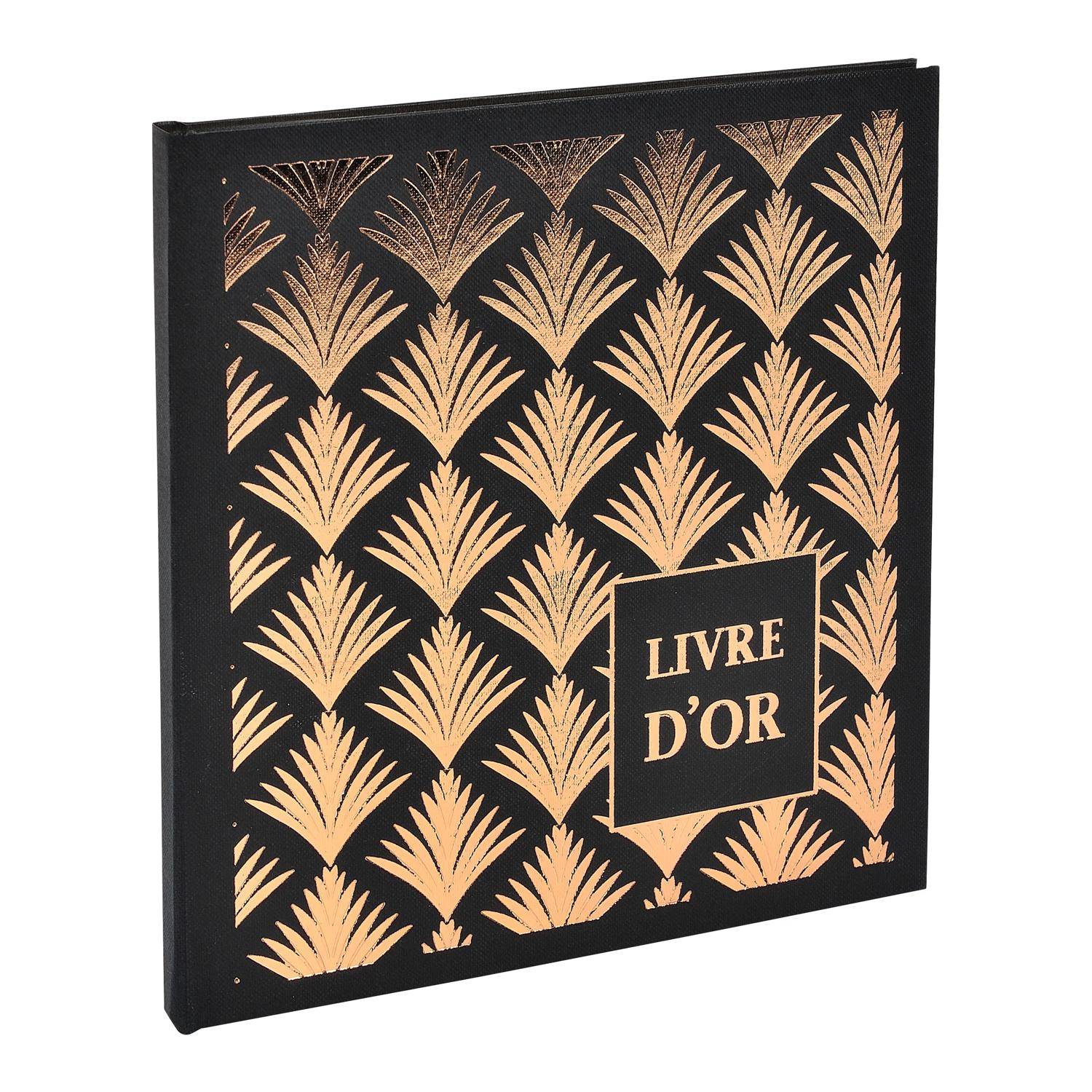 Exacompta 2x Gästebuch PALMYRE 140 Seiten Kanten in Gold 21x19 cm Sortiert 951E
