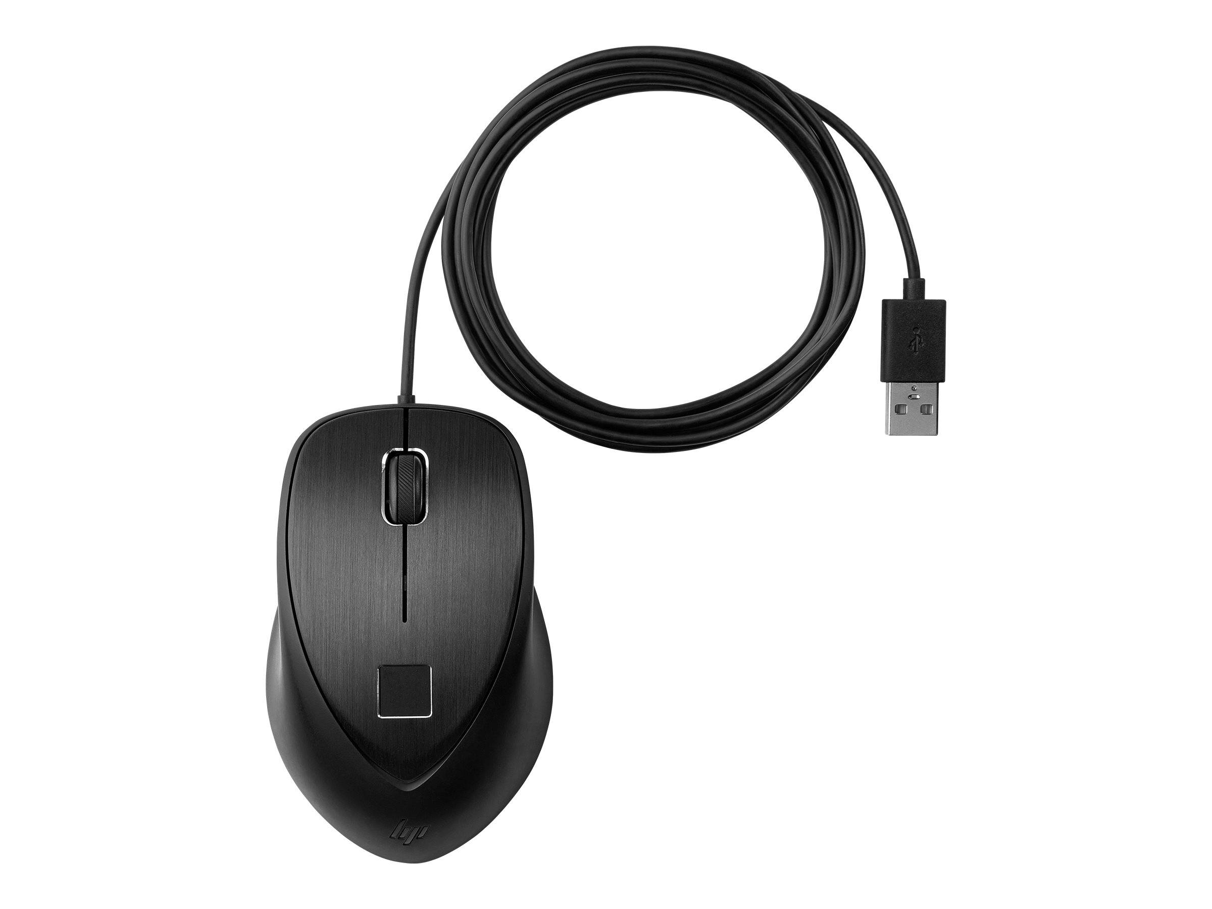 HP Fingerprint - Maus - Laser - 3 Tasten - kabelgebunden