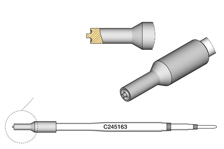 Spezialspitze mit Chromoberfläche für Kunststoffnieten C245163, Ø 2.5 mm