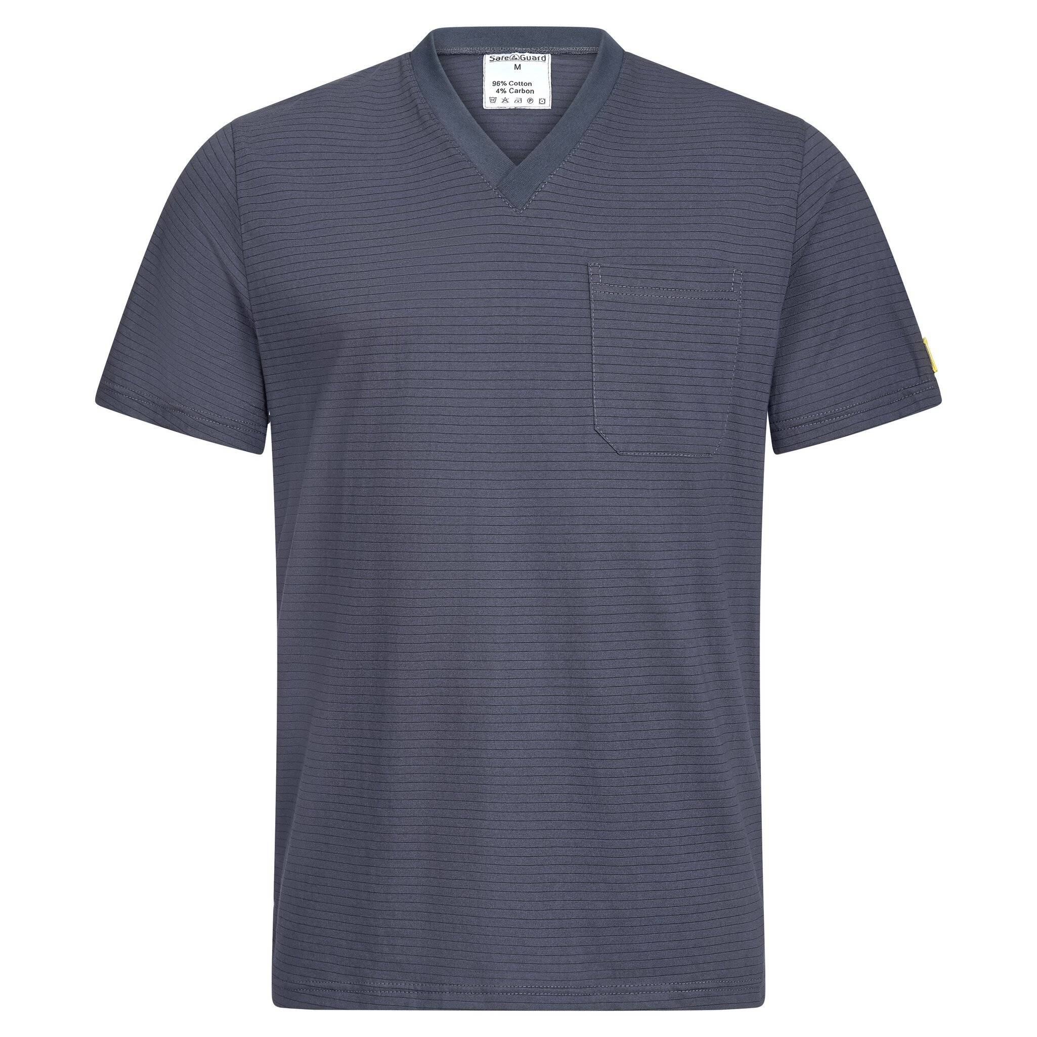 ESD-T-Shirt mit Brusttasche, V-Ausschnitt, 150g/m², dunkelgrau, XXL
