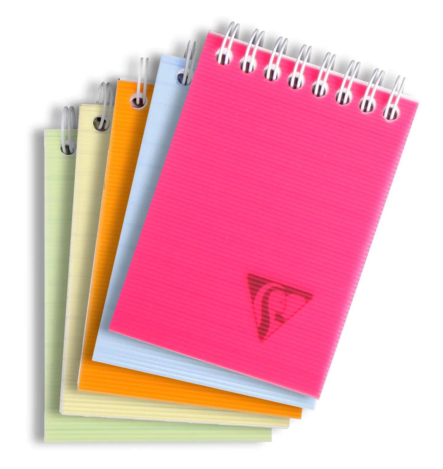 Clairefontaine 10x Block mit Doppelspirale A7 80 Blatt kariert sortiert 328665C