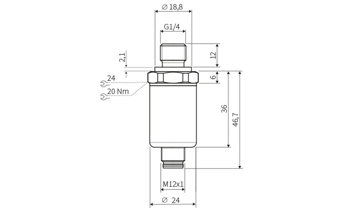 Druckschalter G1/4A (elektronisch) - Außengewinde,G 1/4,DIN EN ISO 1179-2 - 250 bar - AP036 - autosen