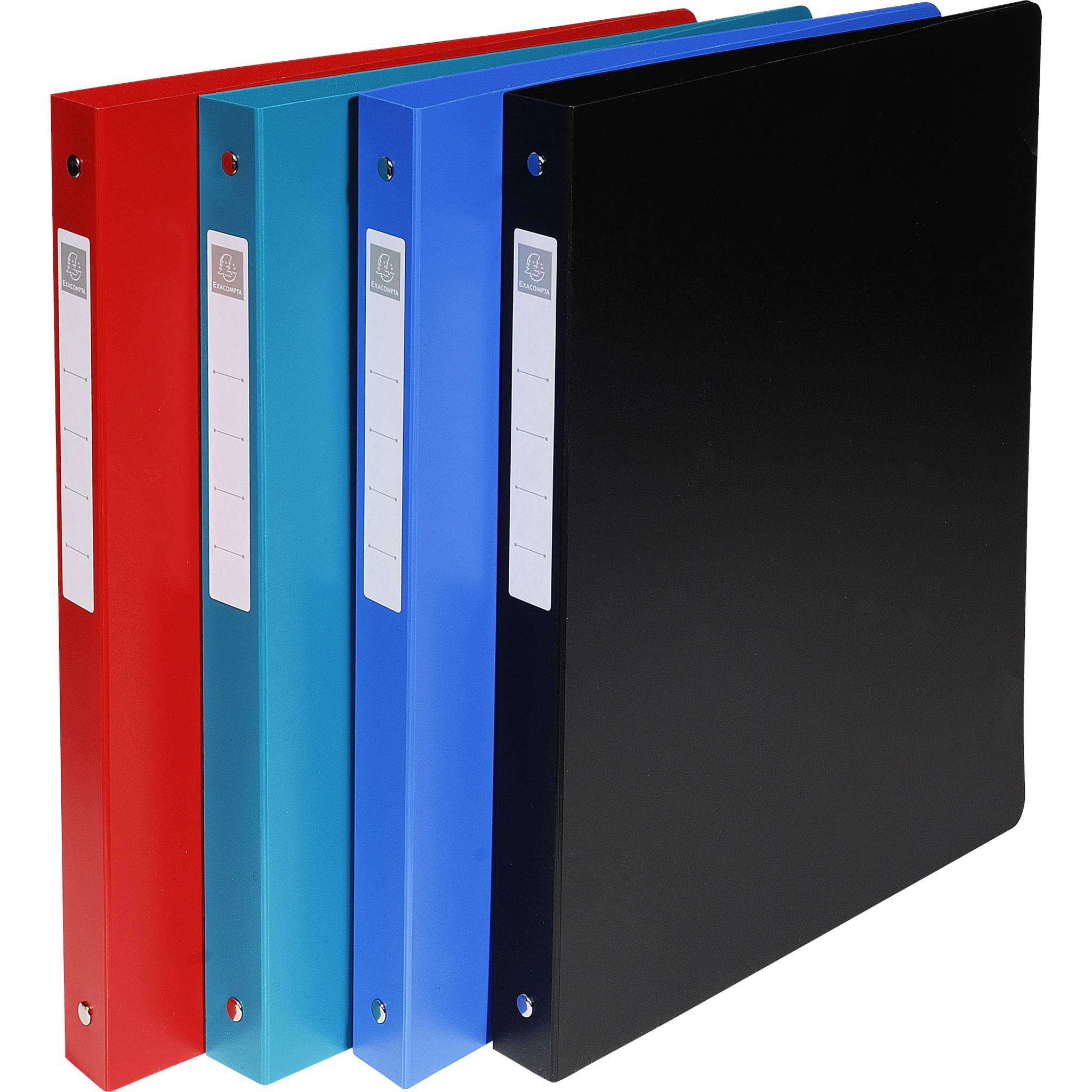 Exacompta 15x Ringbuch PP 1000µ 4Ring Rücken 30mm A4 Überbreite sortiert 51290E
