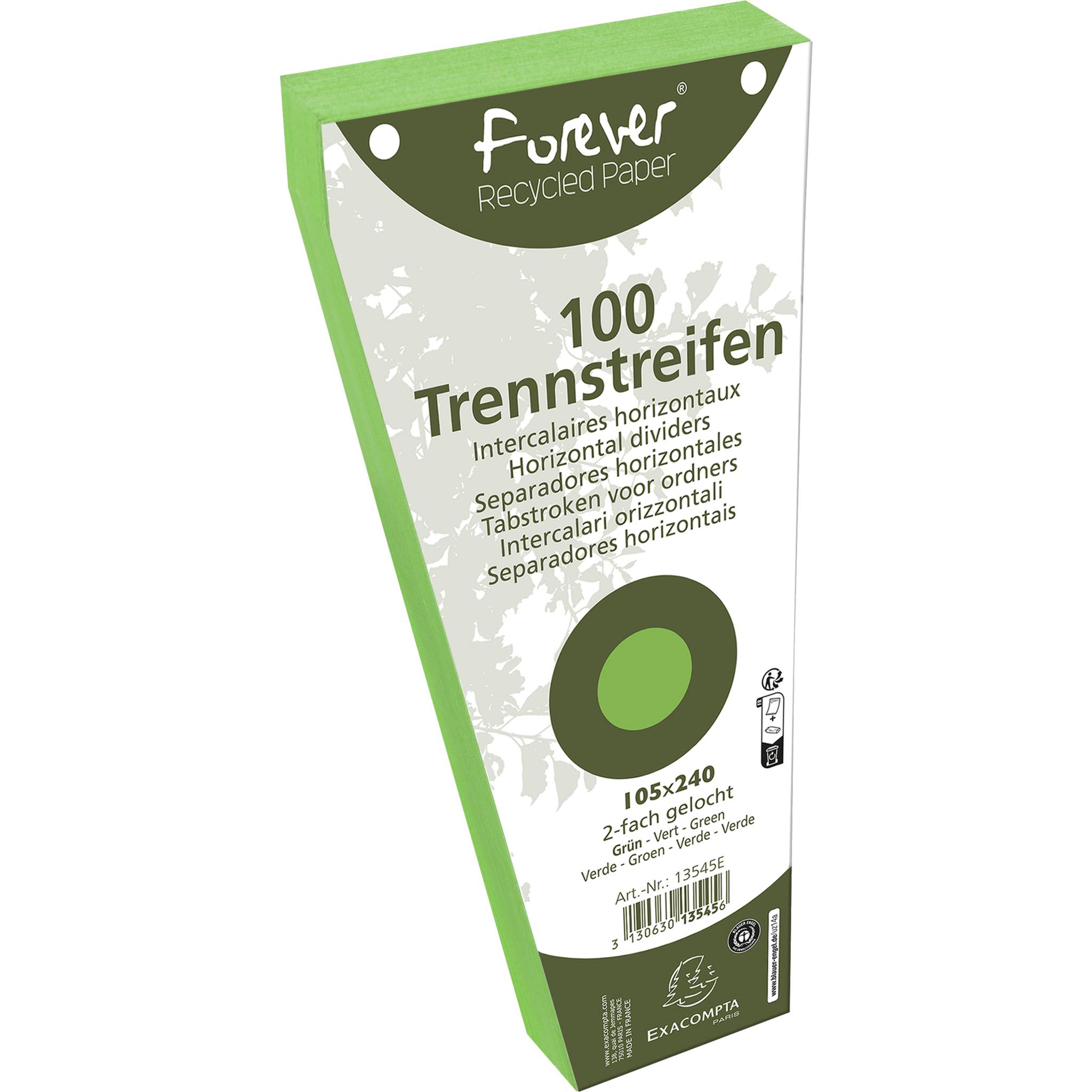 Exacompta 6x Pack 100 Trennstreifen trapez gelocht RC Kart 105x240mm Grün 13545E