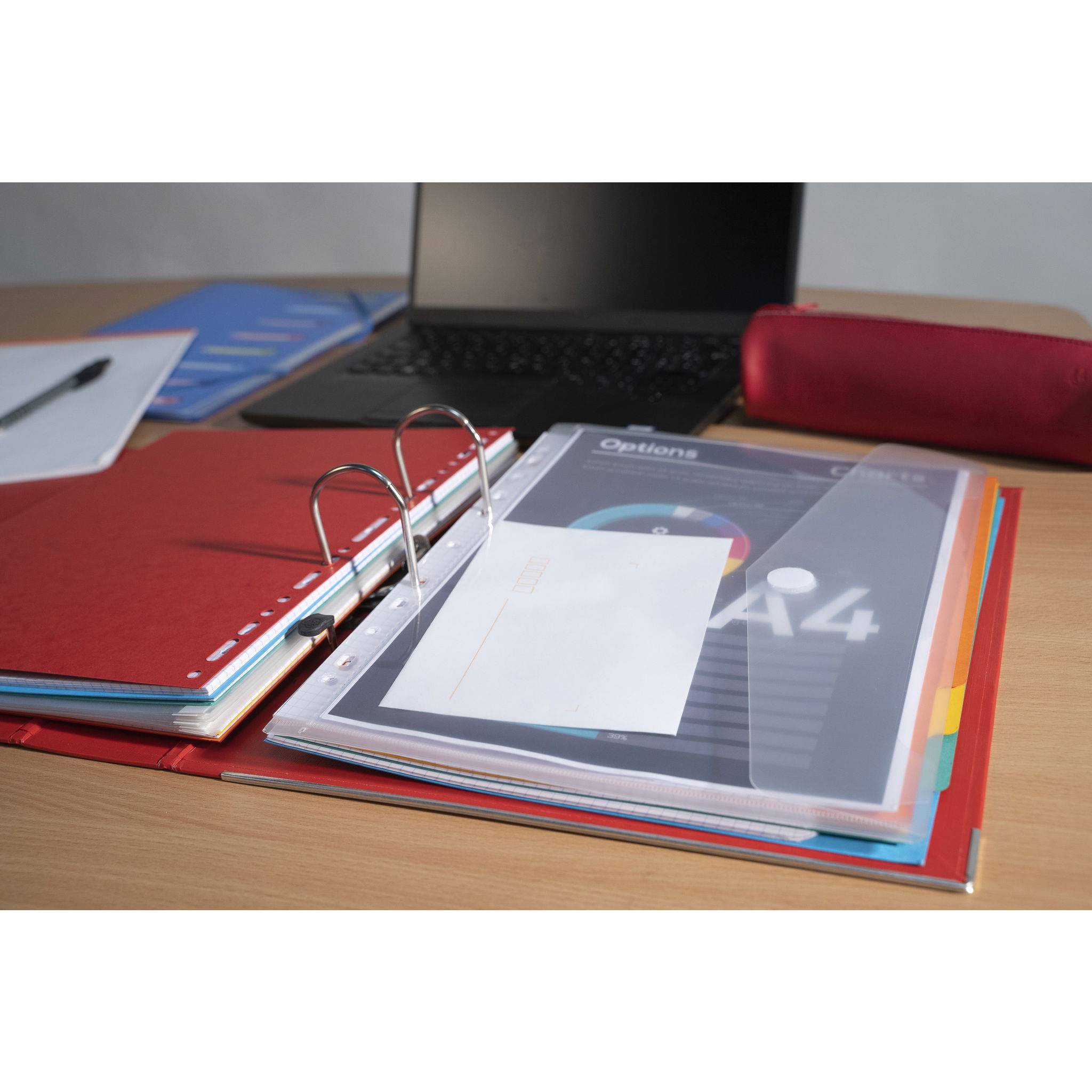 Exacompta 10x 5 verschließbaren Prospekthüllen PP A4 Transparent 57381E