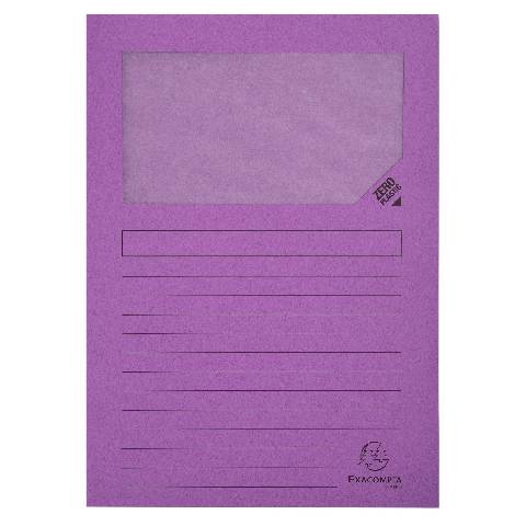 Exacompta 4x Pack 100 Fenstermappen, A4, 160g, plastikfrei, Flieder, 50101E