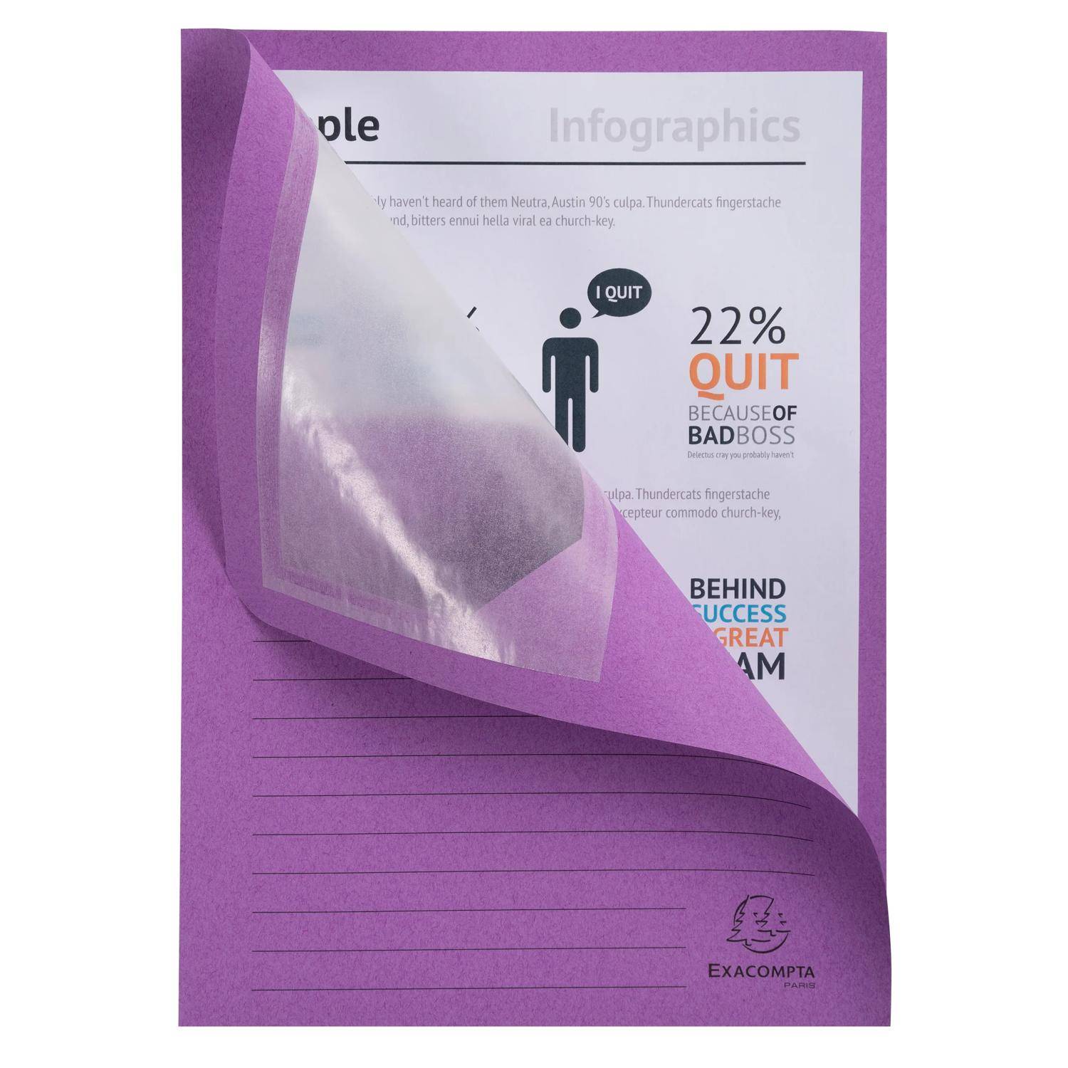 Exacompta 4x Pack 100 Fenstermappen, A4, 160g, plastikfrei, Flieder, 50101E
