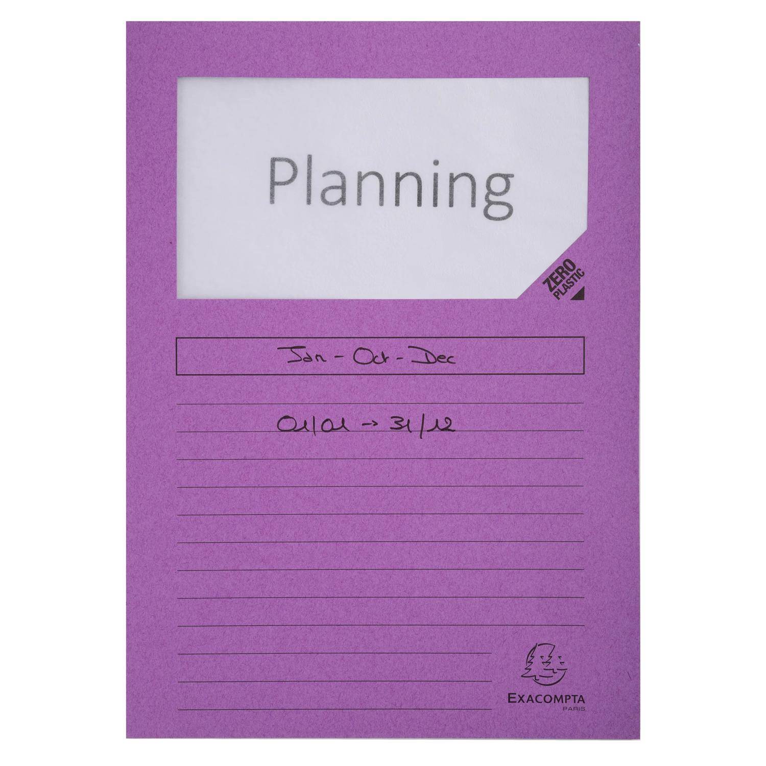 Exacompta 4x Pack 100 Fenstermappen, A4, 160g, plastikfrei, Flieder, 50101E