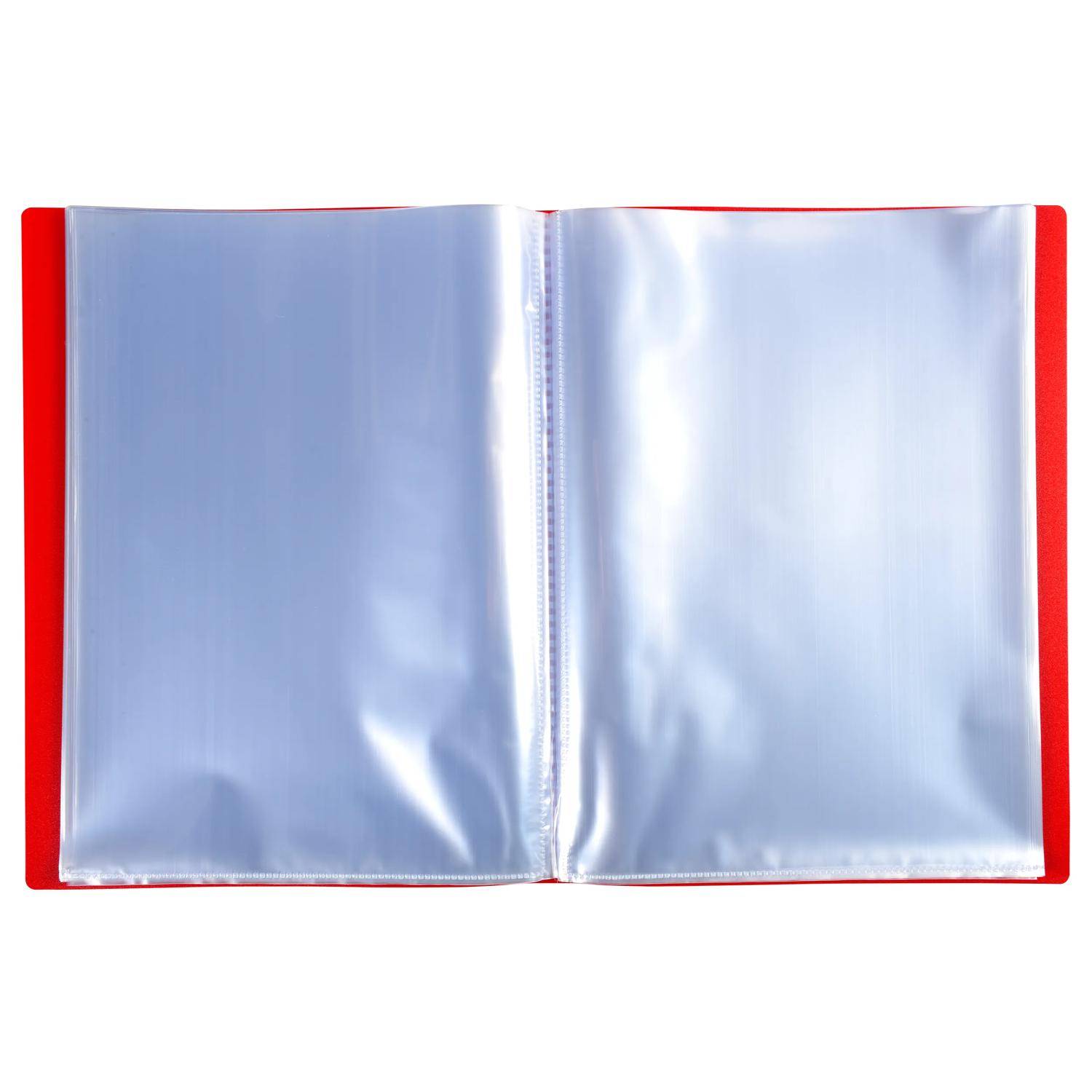 Exacompta 8x Sichtmappe aus PP 500µ, 80 Kristallhüllen OPAK - A4 - Rot - 8885E