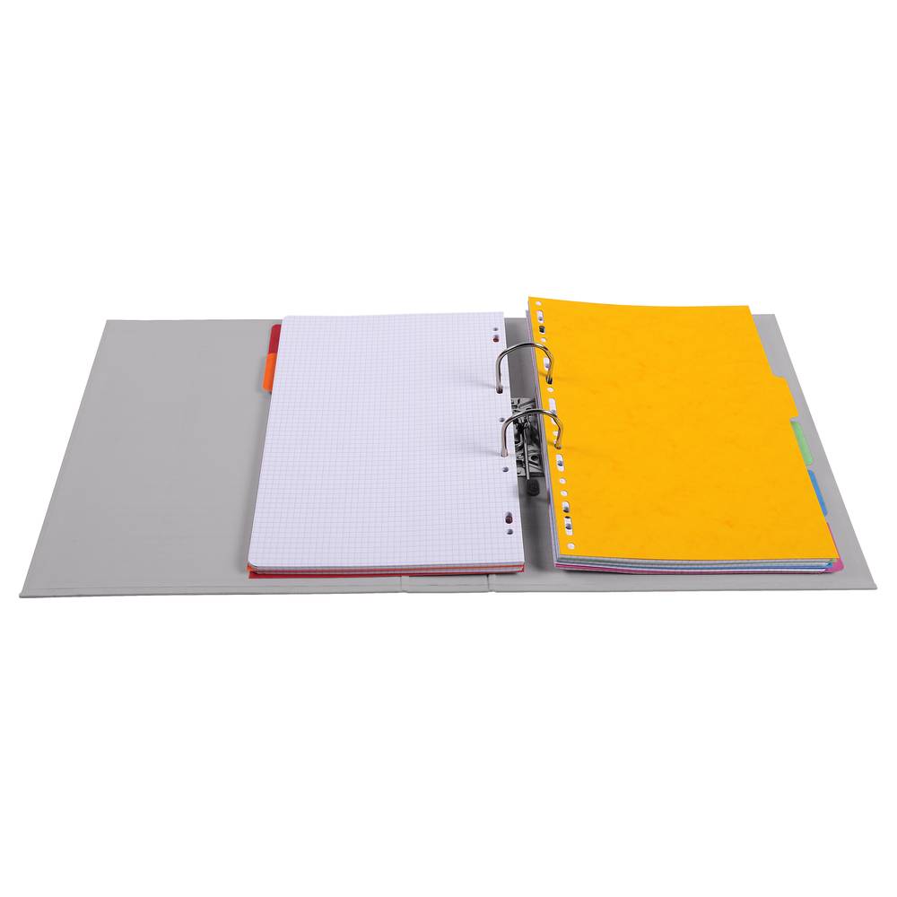 Exacompta 10x Ordner Prem'Touch PVC, Rücken 70mm, 32x29cm A4 Maxi, Grau, 53740E