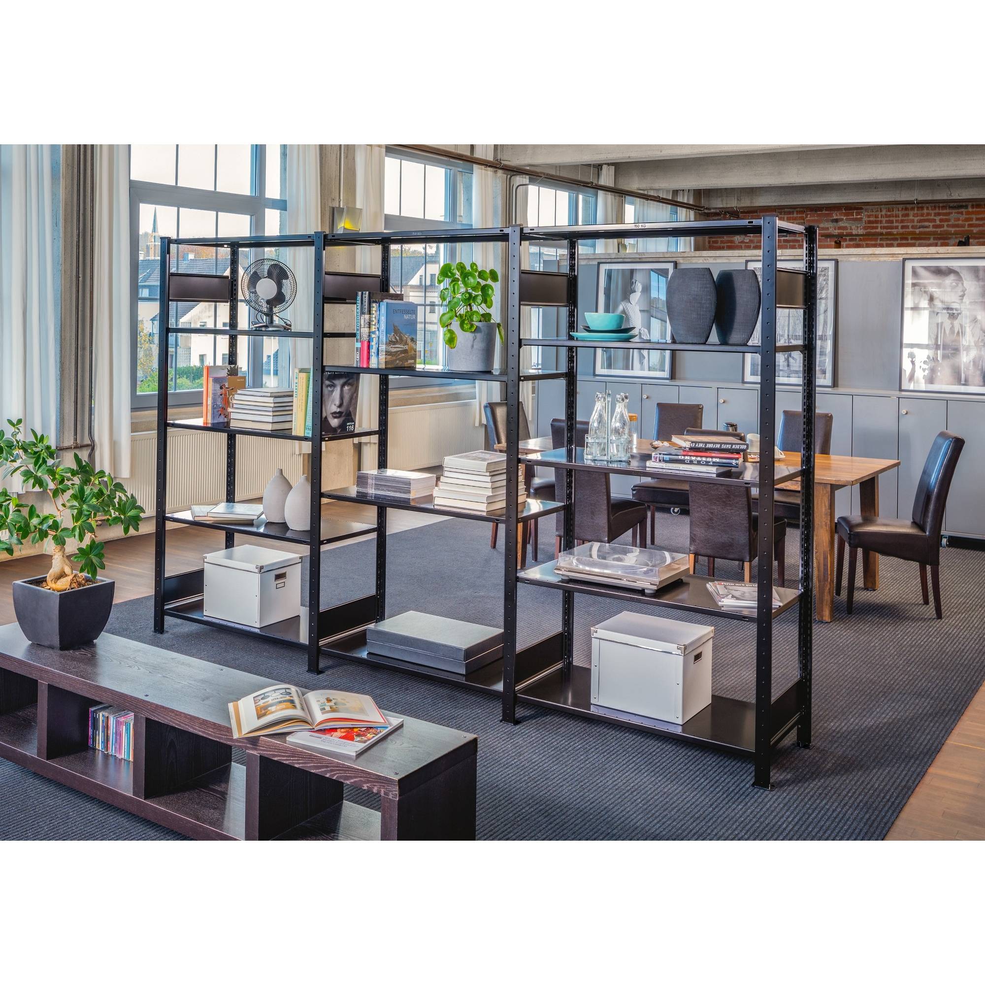 SCHULTE Raumteiler-Set 32650-3-S 200x300x50cm sw