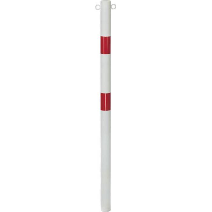 Absperr-Pfosten - "Standard SK" - Höhe 1 m - weiß/ rot - Stahl - zum Aufschrauben