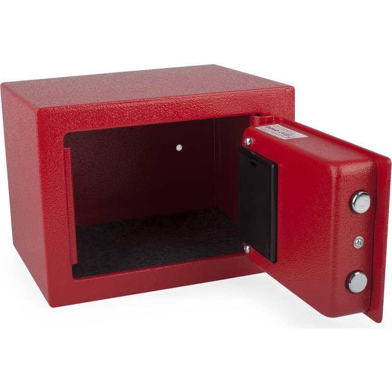pavo Mini-Tresor, mit Elektronikschloss, rot