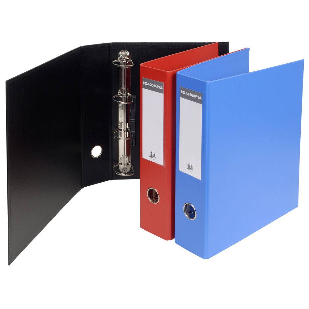 Exacompta 10x Ringbuch Karton 4Ring 50mm Rücken 70mm A4 Maxi Schwarz 51741E