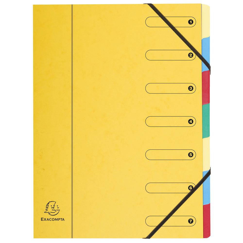Exacompta 8x Ordnungsmappe Harmonika-Rücken Karton 7 Fächer A4 sortiert 5207E