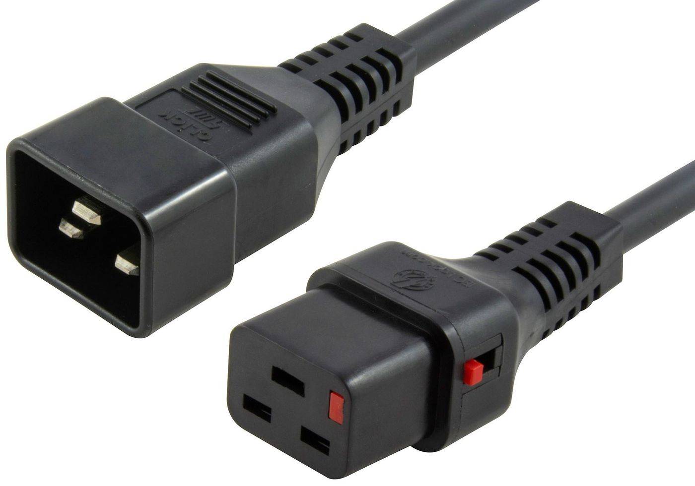 IEC-Stecker C20 auf C19 IEC Lock 3 Adern 1,5mm2 2m Schwarz