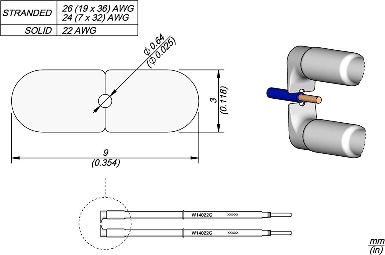 Lötspitze W14022G für WS140 Entlötpinzette, 22G 3 mm