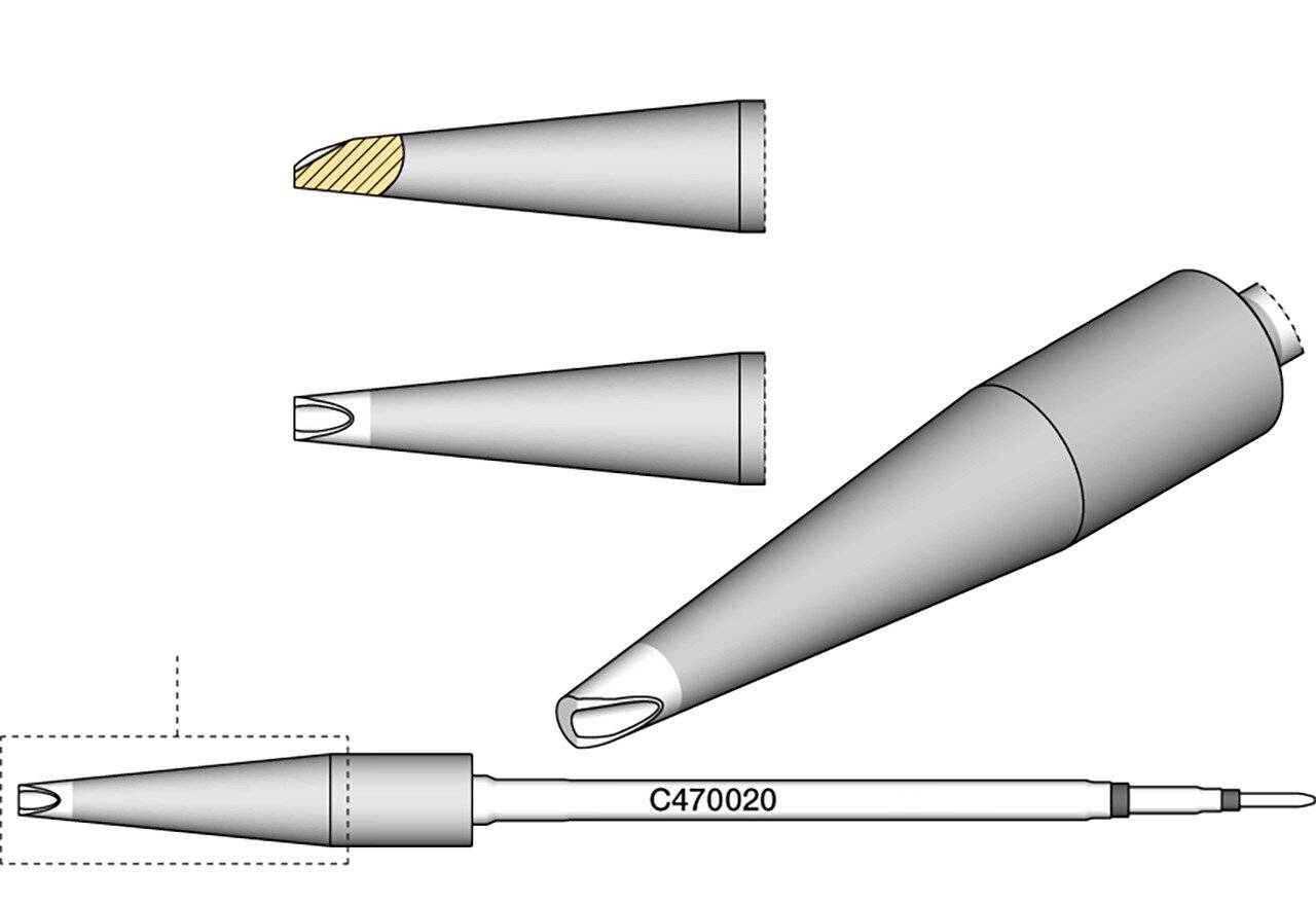 Lötspitze Hohlkehle, Durchmesser 2,4 mm, C470020