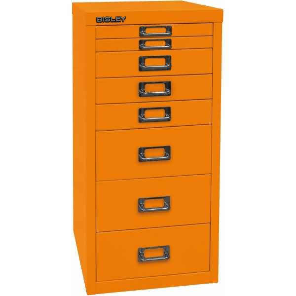 Bisley MultiDrawer™, 29er Serie, DIN A4, 8 Schubladen, Farbe orange
